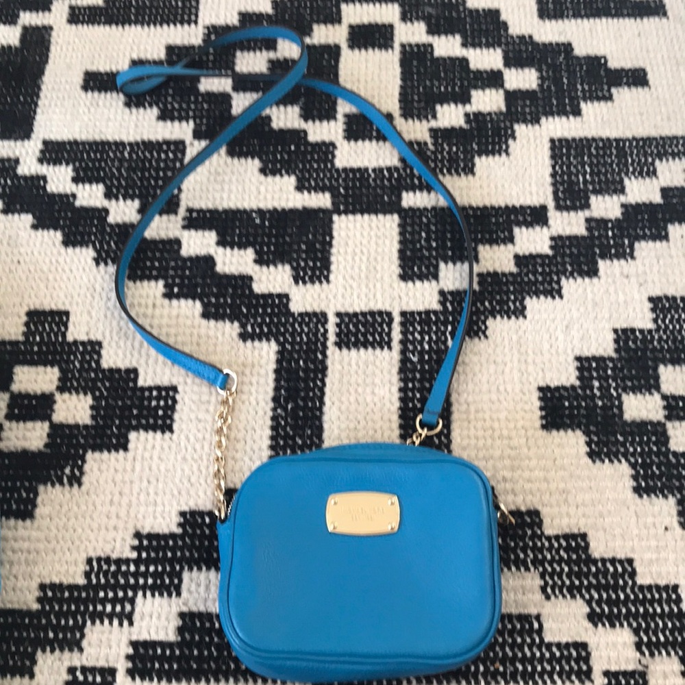 Blue leather Michael Kors Hamilton Crossbody